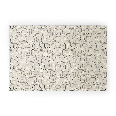 Iveta Abolina Abstract Lines Gray Welcome Mat