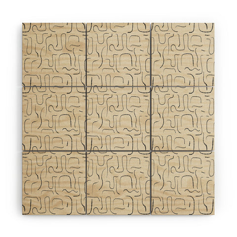 Iveta Abolina Abstract Lines Gray Wood Wall Mural