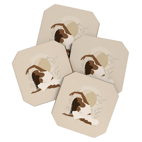 Iveta Abolina Addison Yoga Girl Coaster Set