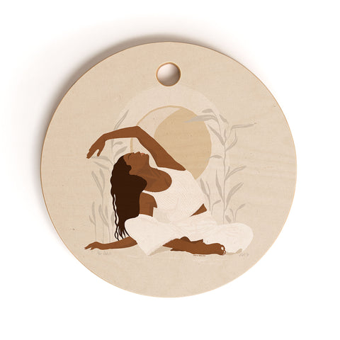 Iveta Abolina Addison Yoga Girl Cutting Board Round