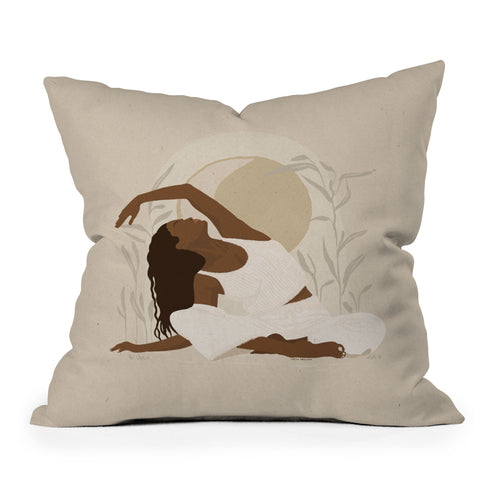 Iveta Abolina Addison Yoga Girl Throw Pillow