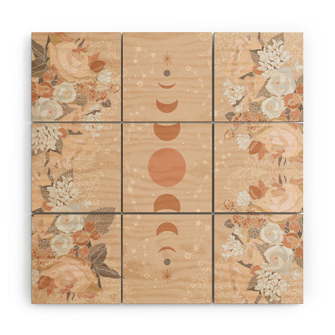 Iveta Abolina Aeris Coral Moon Wood Wall Mural