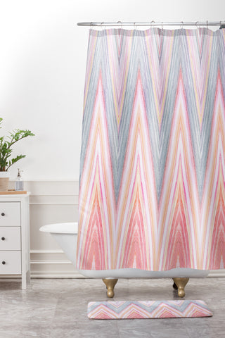 Iveta Abolina Agate Chevron Shower Curtain And Mat