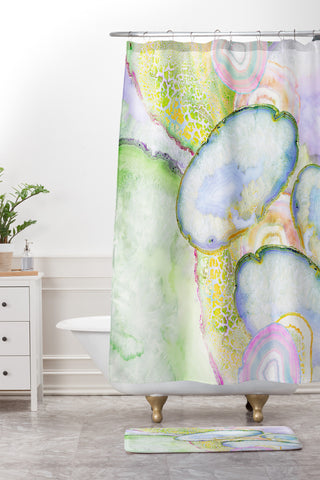 Iveta Abolina Agate Dreams I Shower Curtain And Mat