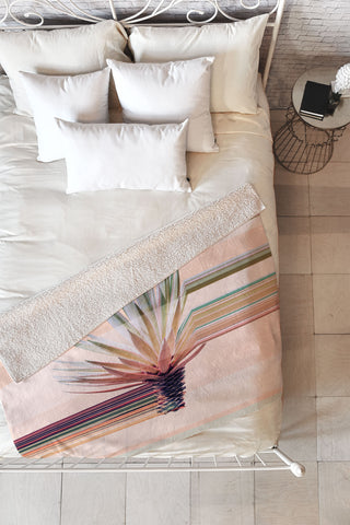 Iveta Abolina Agave Stripe Fleece Throw Blanket
