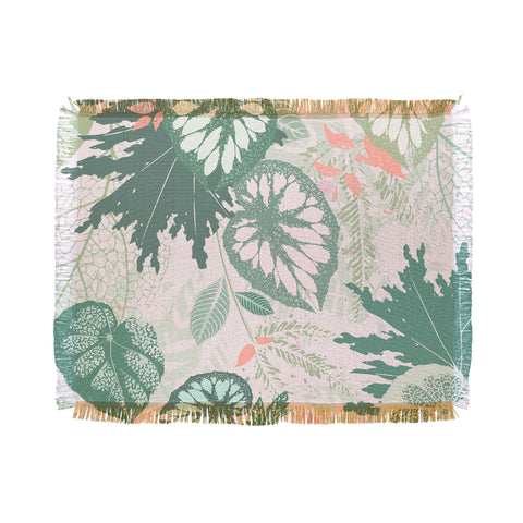 Iveta Abolina Alocasia Garden Green Throw Blanket