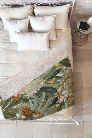 Iveta Abolina Amazon Palm Fleece Throw Blanket