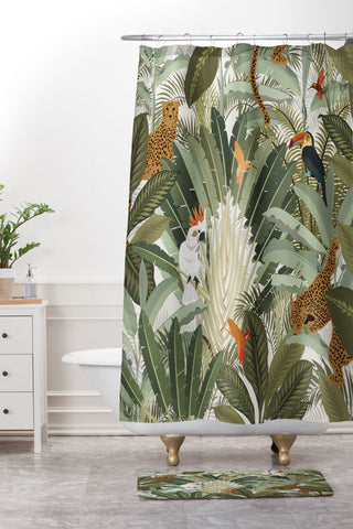 Iveta Abolina Amazon Palm Shower Curtain And Mat