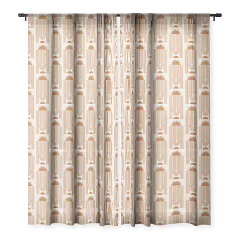Iveta Abolina Arches and Sunset Beige Sheer Window Curtain