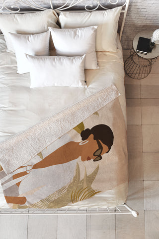 Iveta Abolina Arrian Flower Girl Fleece Throw Blanket