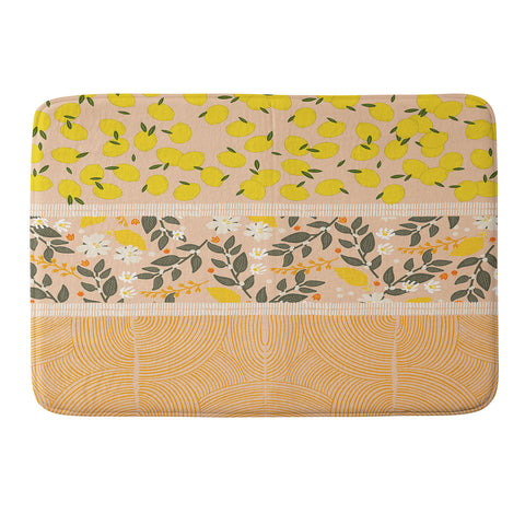 Iveta Abolina Benoite Blush Lemons Memory Foam Bath Mat
