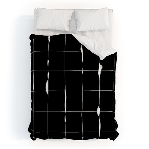 Iveta Abolina Between the Lines Black Duvet Cover