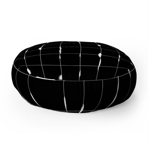 Iveta Abolina Between the Lines Black Floor Pillow Round
