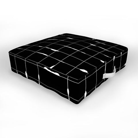 Iveta Abolina Between the Lines Black Outdoor Floor Cushion