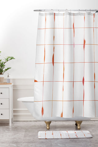 Iveta Abolina Between the Lines Spice Shower Curtain And Mat