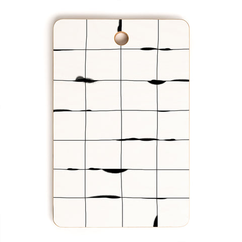 Iveta Abolina Between the Lines White Cutting Board Rectangle