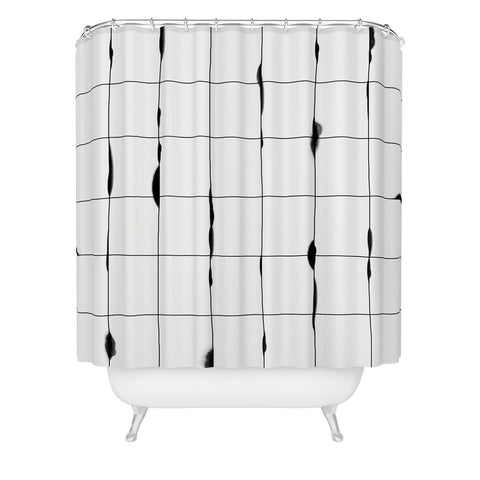 Iveta Abolina Between the Lines White Shower Curtain