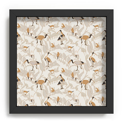 Iveta Abolina Birds and Vines Cream Recessed Framing Square