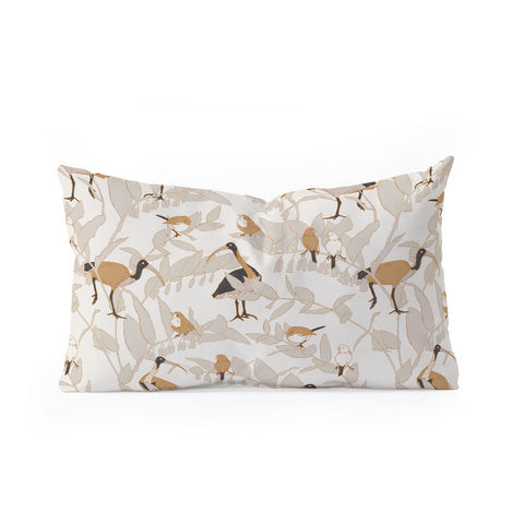 Iveta Abolina Birds and Vines Cream Oblong Throw Pillow