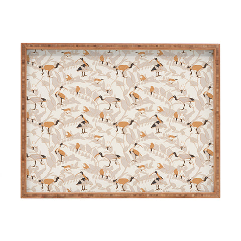 Iveta Abolina Birds and Vines Cream Rectangular Tray