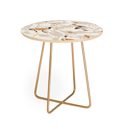 Iveta Abolina Birds and Vines Cream Round Side Table