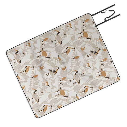 Iveta Abolina Birds and Vines Cream Picnic Blanket
