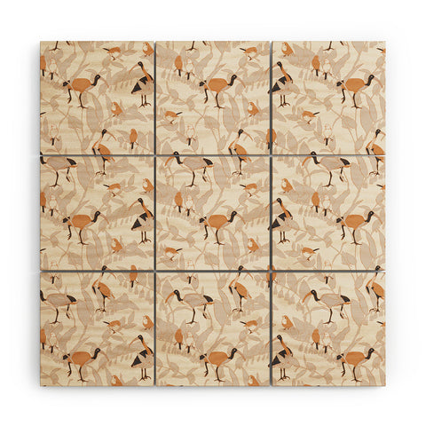 Iveta Abolina Birds and Vines Cream Wood Wall Mural