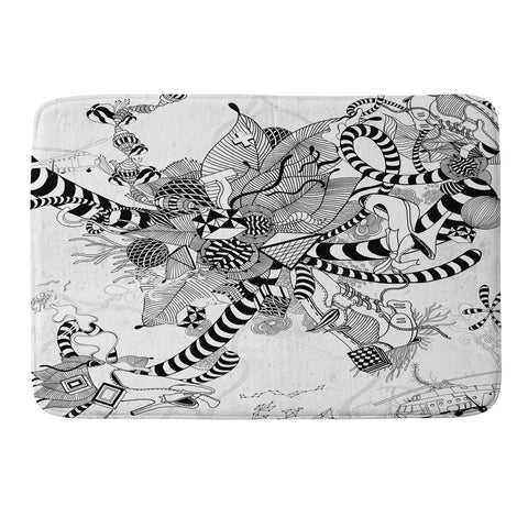 Iveta Abolina Black And White Play Memory Foam Bath Mat