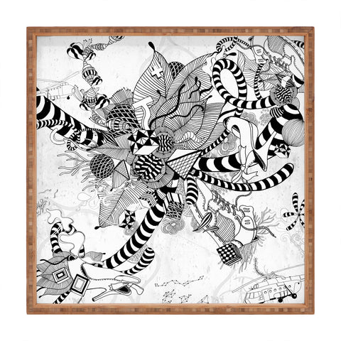 Iveta Abolina Black And White Play Square Tray