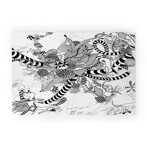 Iveta Abolina Black And White Play Welcome Mat