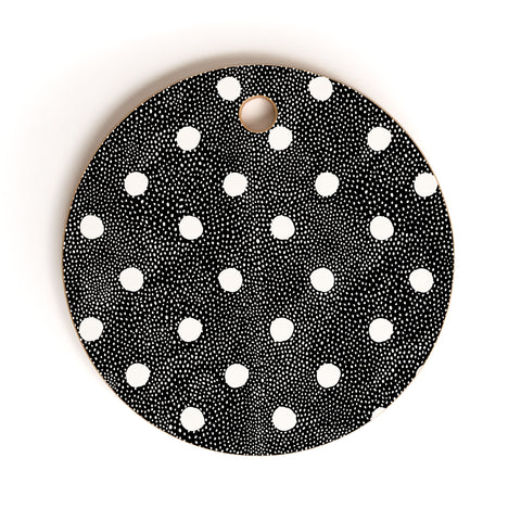 Iveta Abolina Black Polka Cutting Board Round