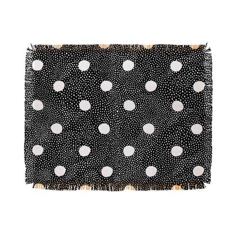Iveta Abolina Black Polka Throw Blanket