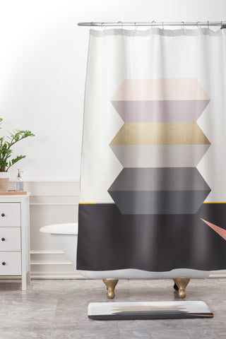 Iveta Abolina Bloc de couleur III Shower Curtain And Mat