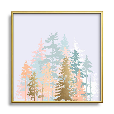 Iveta Abolina Blush Forest Metal Square Framed Art Print