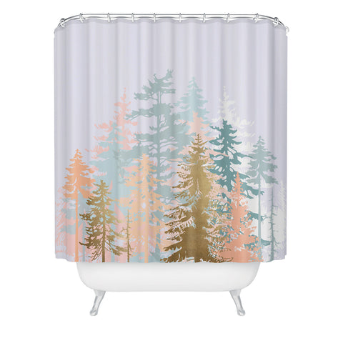 Iveta Abolina Blush Forest Shower Curtain