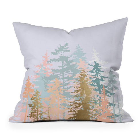 Iveta Abolina Blush Forest Throw Pillow