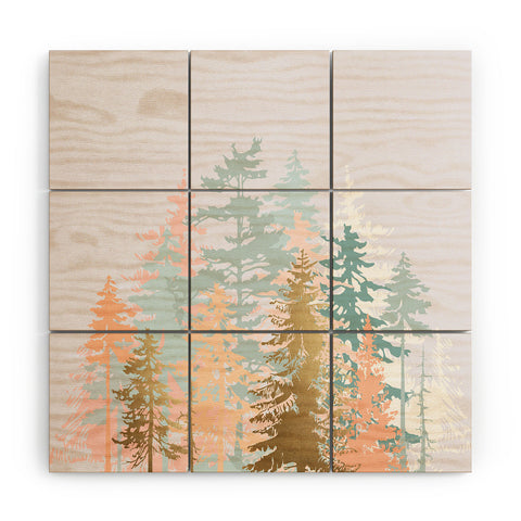Iveta Abolina Blush Forest Wood Wall Mural