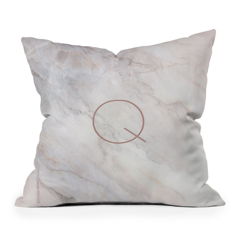 Iveta Abolina Blush Marble II Q Throw Pillow