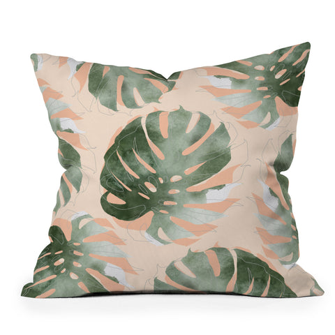 Iveta Abolina Bohemian Monstera Throw Pillow