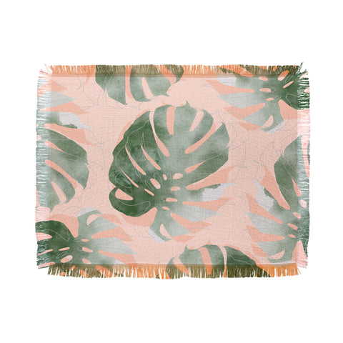 Iveta Abolina Bohemian Monstera Throw Blanket