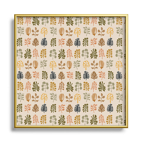 Iveta Abolina Botanical Lineup Earthy Metal Square Framed Art Print