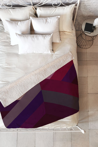 Iveta Abolina Burgundy Crossroads Fleece Throw Blanket