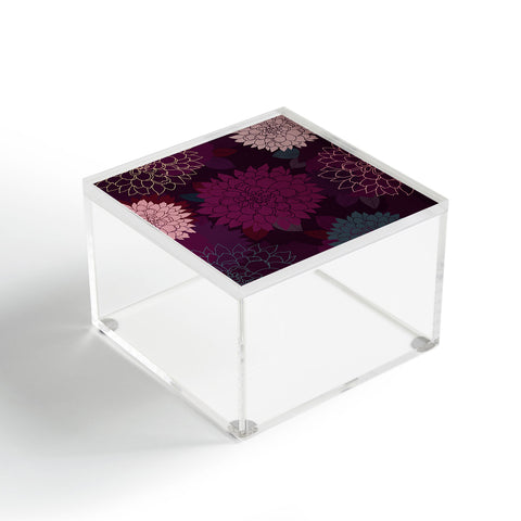 Iveta Abolina Burgundy Rose Acrylic Box