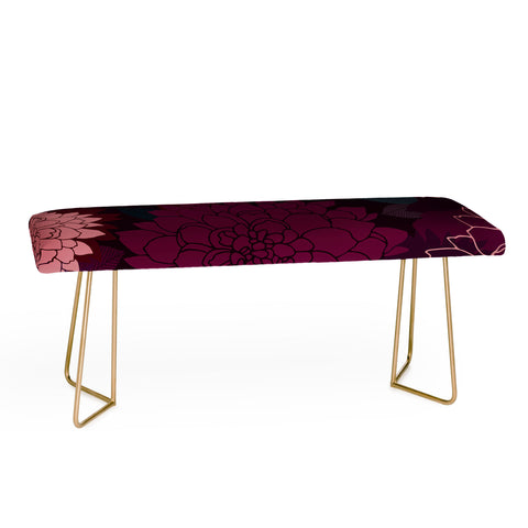 Iveta Abolina Burgundy Rose Bench