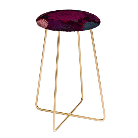 Iveta Abolina Burgundy Rose Counter Stool