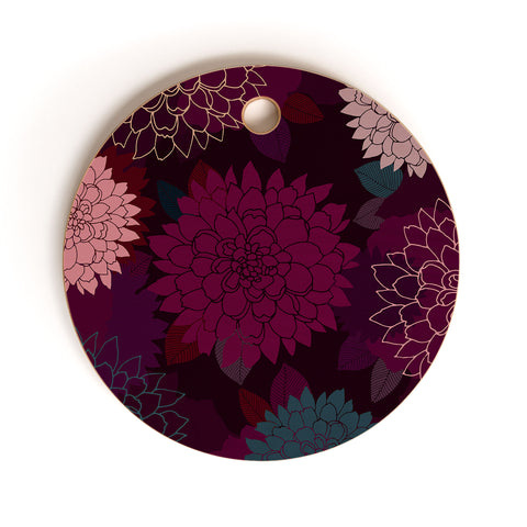 Iveta Abolina Burgundy Rose Cutting Board Round