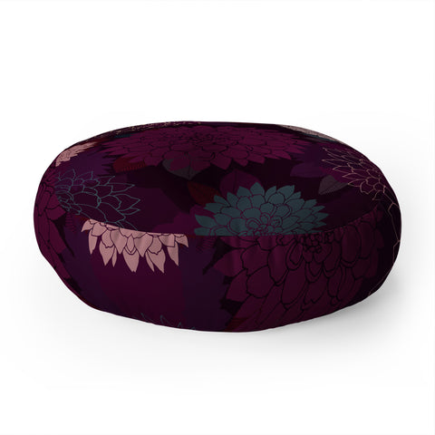 Iveta Abolina Burgundy Rose Floor Pillow Round