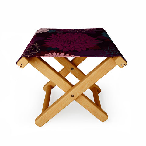Iveta Abolina Burgundy Rose Folding Stool