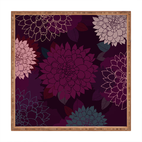 Iveta Abolina Burgundy Rose Square Tray