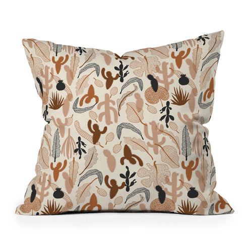 Iveta Abolina Cactaceae Cream Throw Pillow